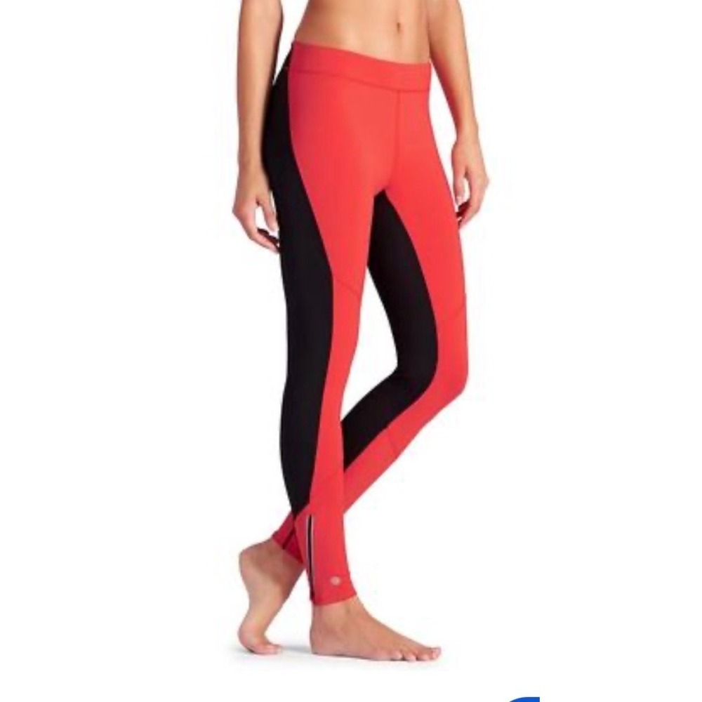 Athleta Homestretch Run Tight Fire Red Black Size XS